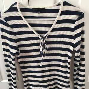 Stripe knit pullover